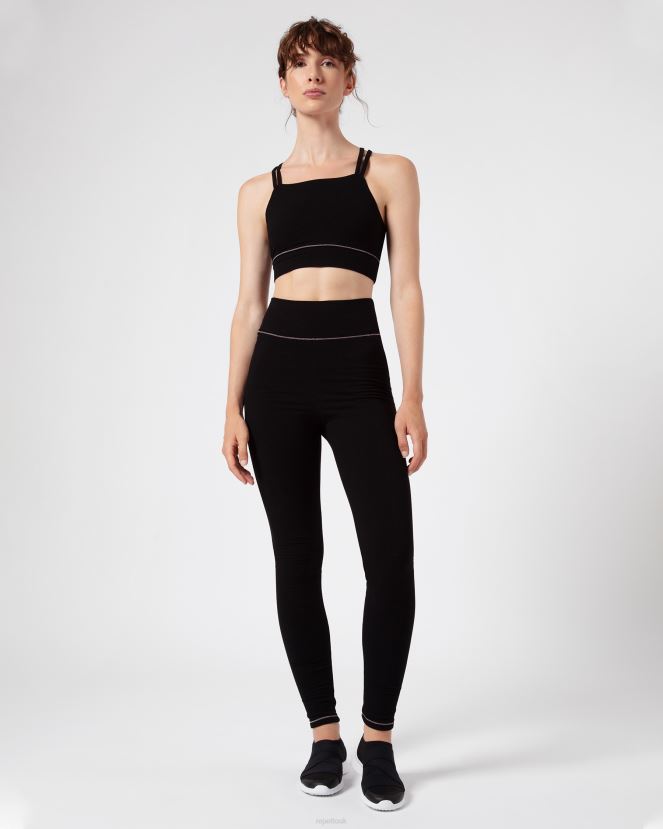 Women Repetto Black Ribbed Bra With Thin Straps Clothing XDH8H0302