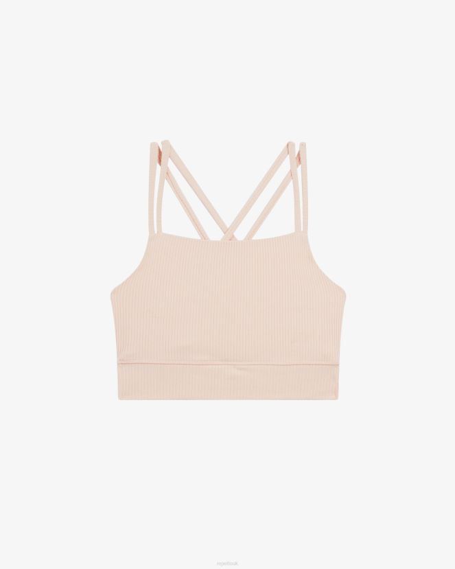 Women Repetto Petal Pink Ribbed Bra With Thin Straps Clothing XDH8H0304