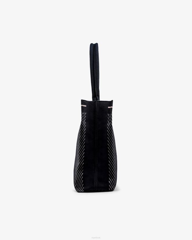 Women Repetto Black And Petal Pink Shopping Bag Accessories XDH8H0422