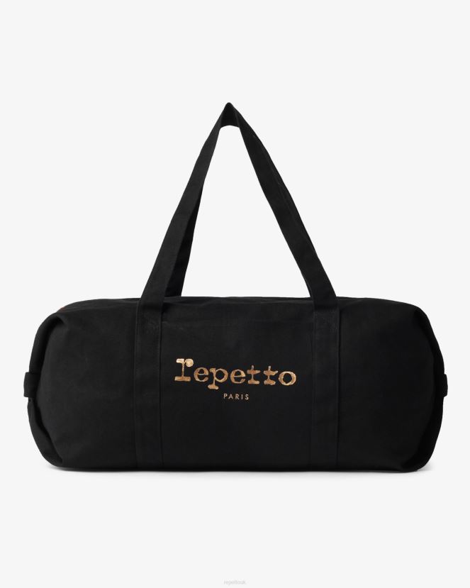 Women Repetto Black Cotton Duffle Bag Size L Accessories XDH8H0418