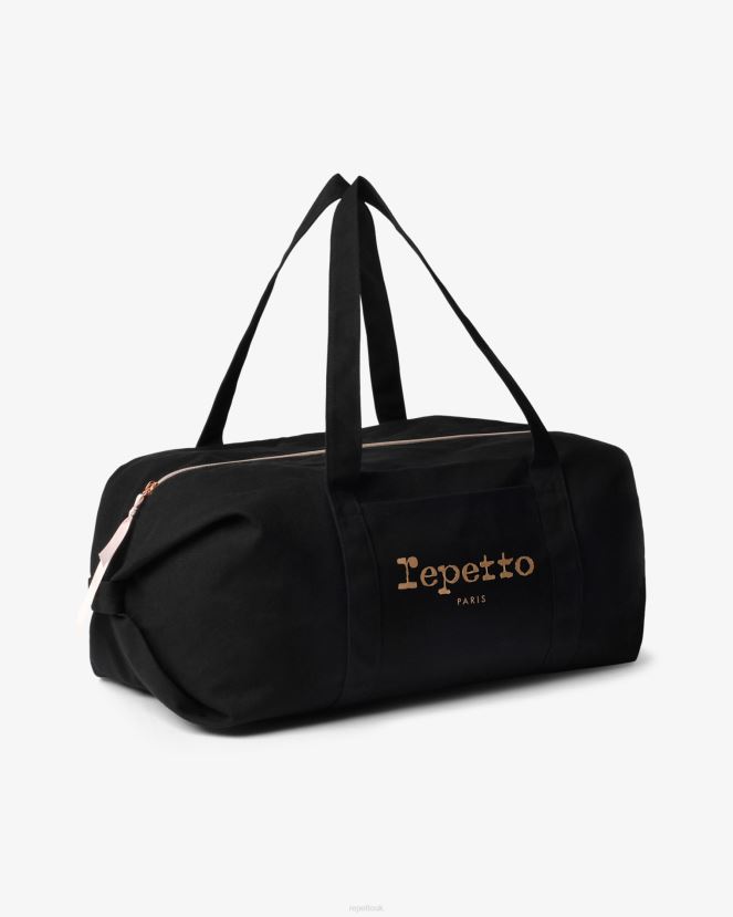 Women Repetto Black Cotton Duffle Bag Size L Accessories XDH8H0418