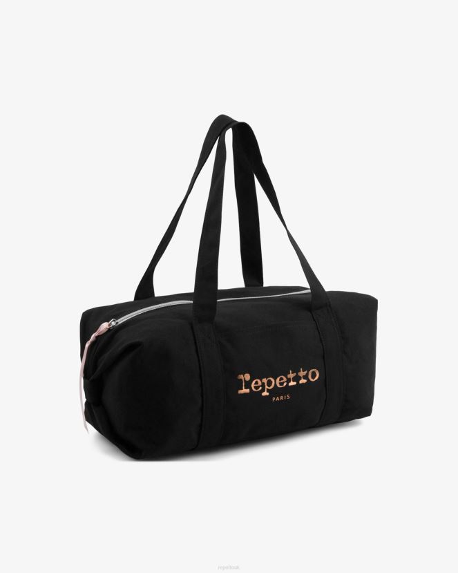 Women Repetto Black Cotton Duffle Bag Size M Accessories XDH8H0406