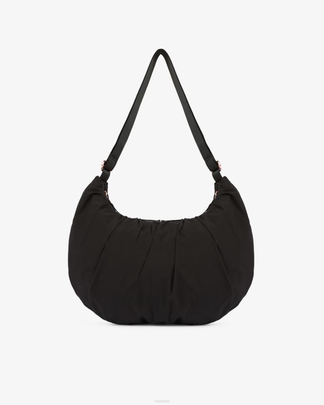 Women Repetto Black Lune Padded Nylon Half-Moon Bag Accessories XDH8H0427