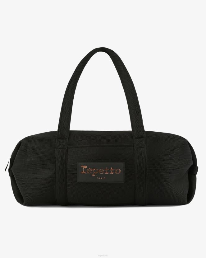 Women Repetto Black Mesh Duffle Bag Size L Accessories XDH8H0419