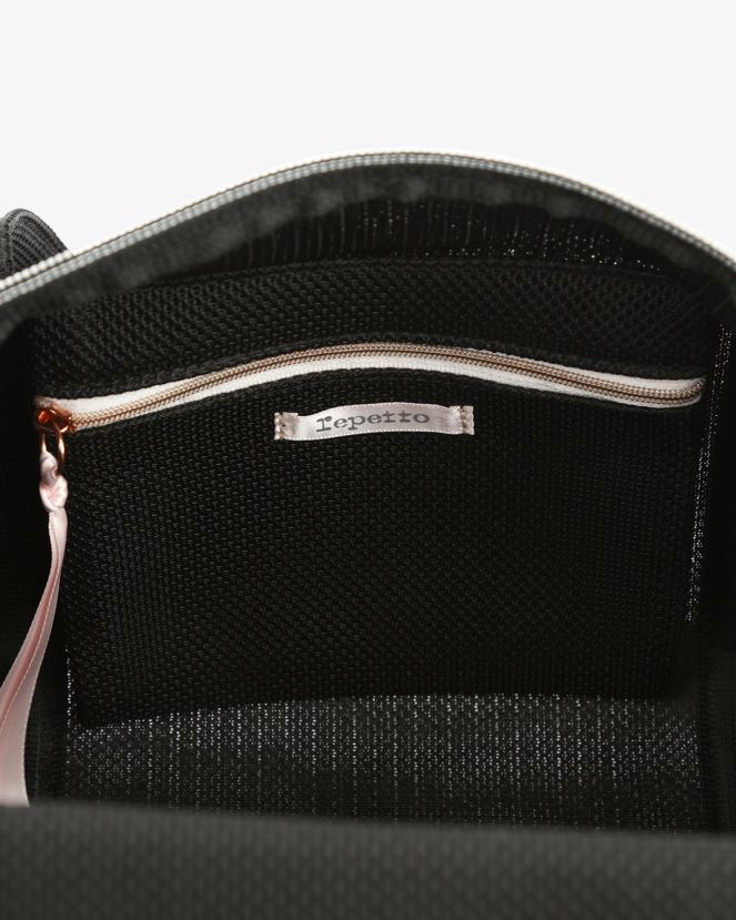 Women Repetto Black Mesh Duffle Bag Size L Accessories XDH8H0419