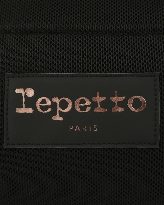 Women Repetto Black Mesh Duffle Bag Size M Accessories XDH8H0409