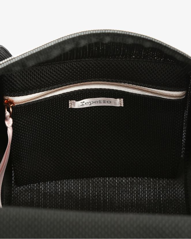 Women Repetto Black Mesh Duffle Bag Size M Accessories XDH8H0409