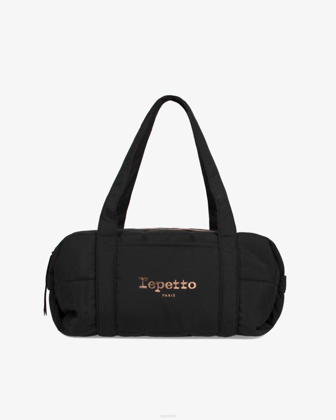 Women Repetto Black Padded Nylon Duffle Bag Size M Accessories XDH8H0407