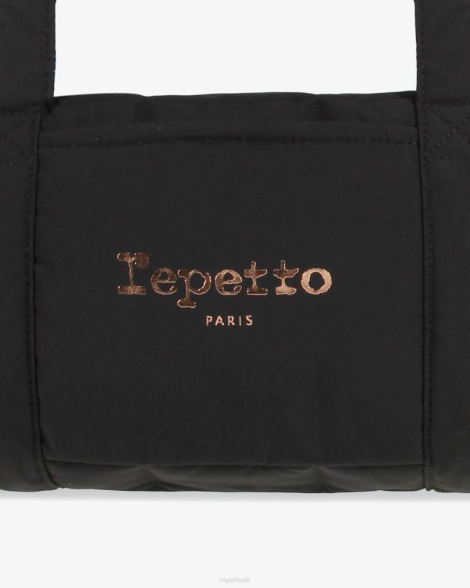 Women Repetto Black Padded Nylon Duffle Bag Size M Accessories XDH8H0407