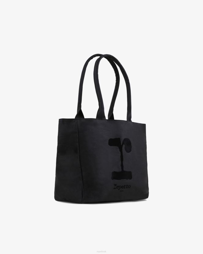Women Repetto Black \"R\" Shopping Bag Accessories XDH8H0426