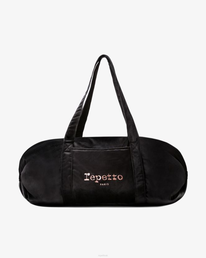 Women Repetto Black Velvet Duffle Bag Size L Accessories XDH8H0416