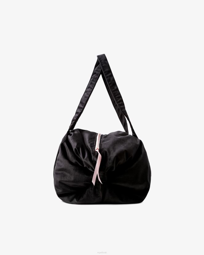 Women Repetto Black Velvet Duffle Bag Size L Accessories XDH8H0416