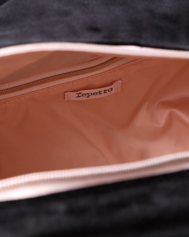 Women Repetto Black Velvet Duffle Bag Size L Accessories XDH8H0416