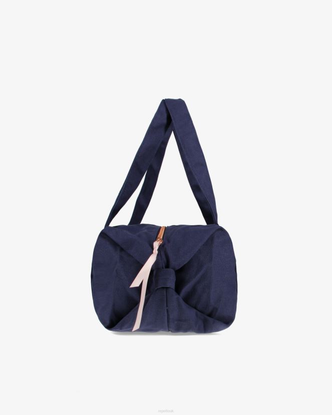 Women Repetto Midnight Blue Cotton Duffle Bag Size M Accessories XDH8H0405
