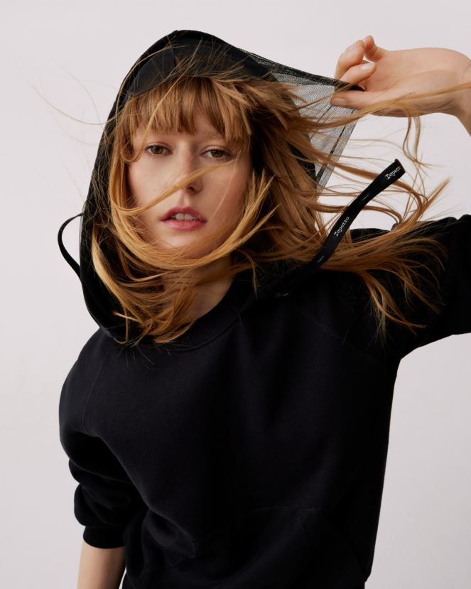 Women Repetto Black Tulle Hooded Sweatshirt Clothing XDH8H0362