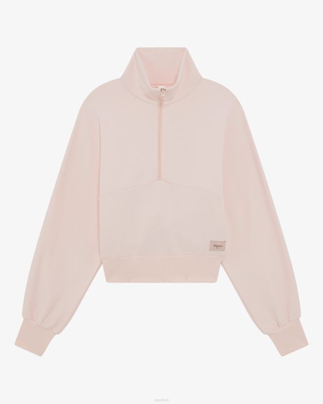 Women Repetto Chalk Pink Half Zip Sweatshirt Clothing XDH8H0359