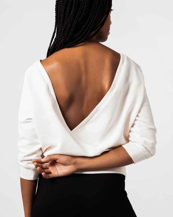 Women Repetto Ivory White Wrap-Over Sweatshirt Clothing XDH8H0366