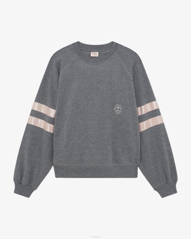 Women Repetto Mottled Light Grey Satin Sweatshirt Clothing XDH8H0351