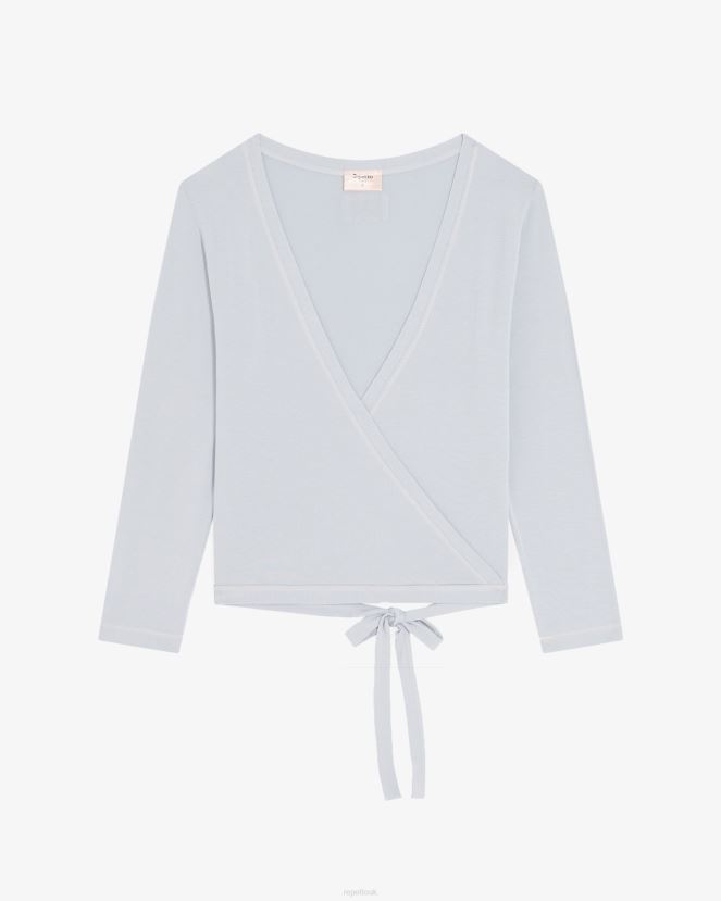 Women Repetto Pearl Grey Wrap-Over Clothing XDH8H0363