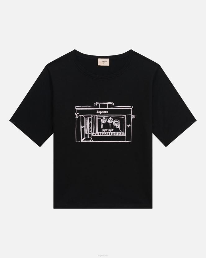 Women Repetto Black Boutique T-Shirt Clothing XDH8H0342