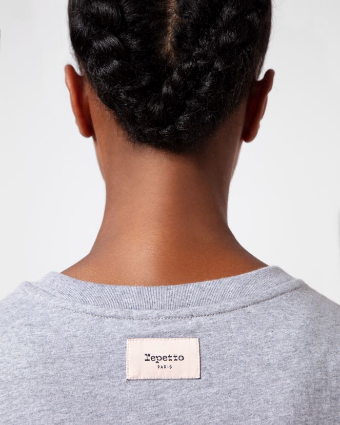 Women Repetto Mottled Light Grey R Logo T-Shirt Clothing XDH8H0316