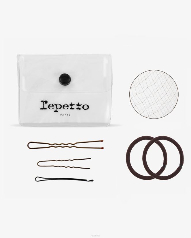 Women Repetto Chestnut Brown Hair Kit For Dance Bun Accessories XDH8H0633