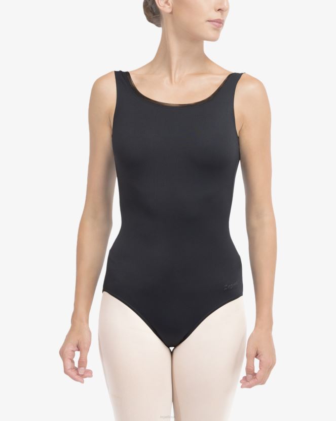 Women Repetto Black Leotard With Large Neckline On The Back Clothing XDH8H0478