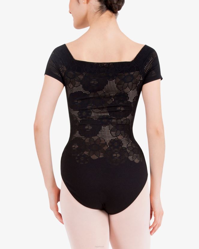 Women Repetto Black Short Sleeves Lace Leotard Clothing XDH8H0482