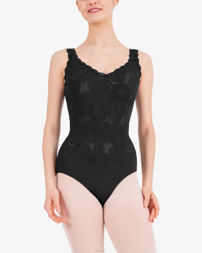 Women Repetto Black Thin Straps Lace Leotard Clothing XDH8H0476