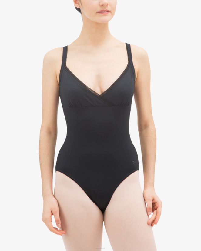 Women Repetto Black Wrap-Over Leotard Clothing XDH8H0473