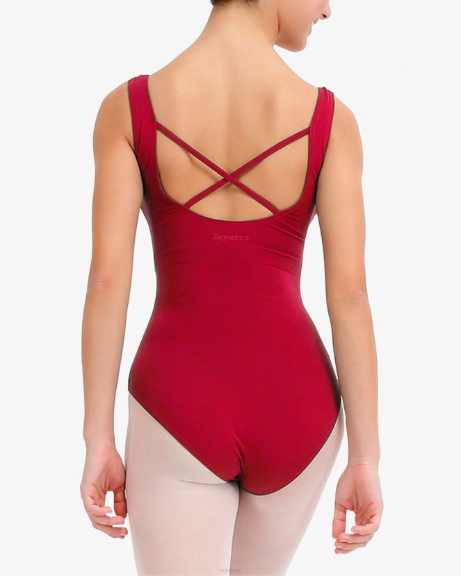Women Repetto Garnet-Colored Large Straps Leotard Clothing XDH8H0451