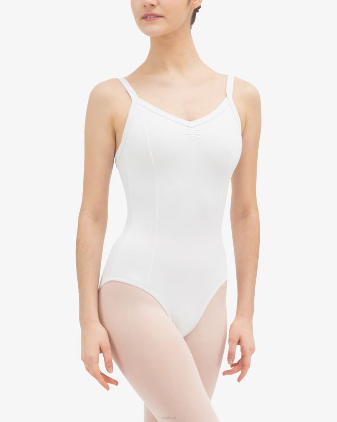 Women Repetto White Gathered Front Leotard Clothing XDH8H0442