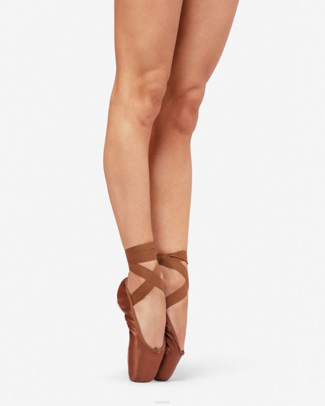 Women Repetto Ice Brown Julieta Pointe Shoes - Medium Box Soft Sole Footwear XDH8H0565