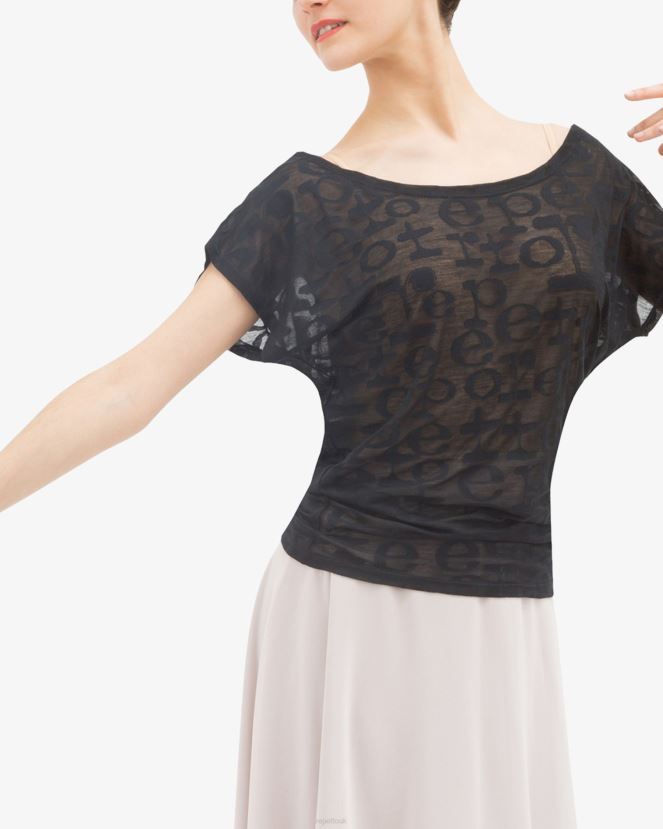 Women Repetto Black Transparent T-Shirt Clothing XDH8H0553