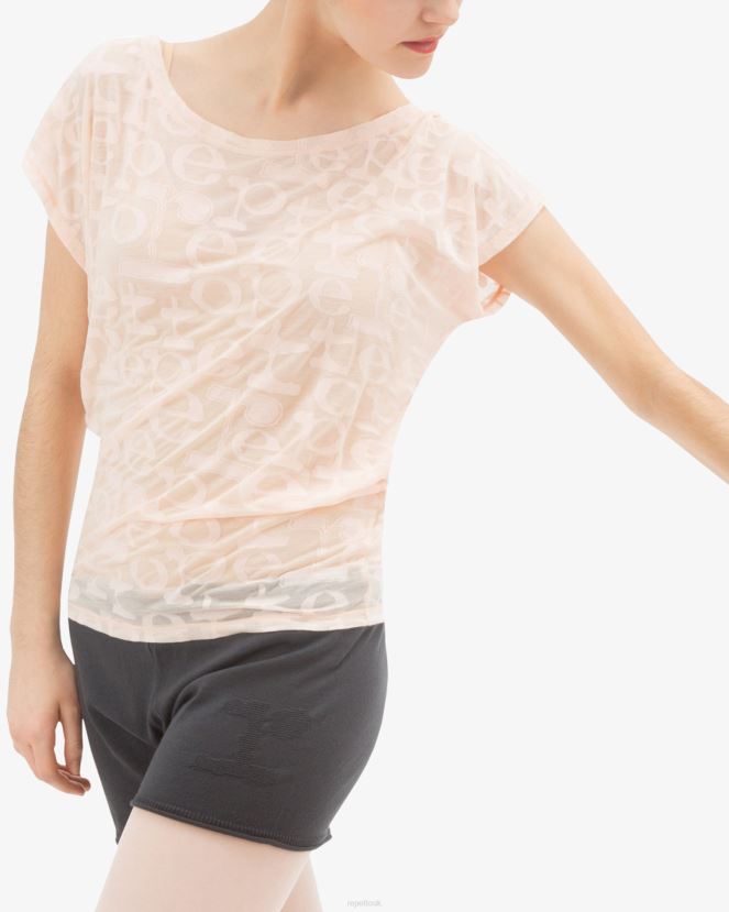 Women Repetto Petal Pink Transparent T-Shirt Clothing XDH8H0551