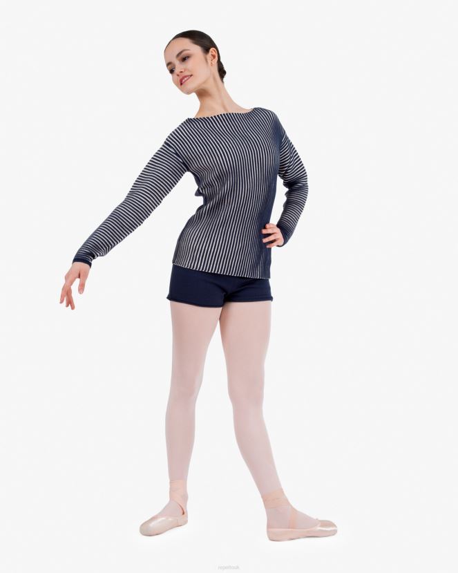 Women Repetto Blue And Petale Pink Bicolor Rib-Knit Jumper Clothing XDH8H0528