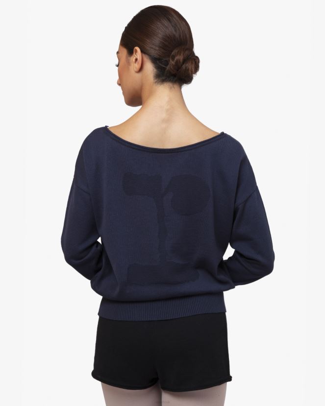 Women Repetto Midnight Blue Warm-Up Pull Over Clothing XDH8H0516