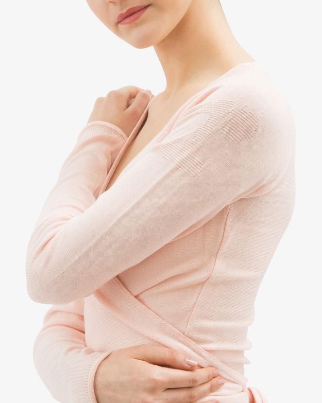 Women Repetto Petal Pink Long Sleeved Wrap-Over Clothing XDH8H0511