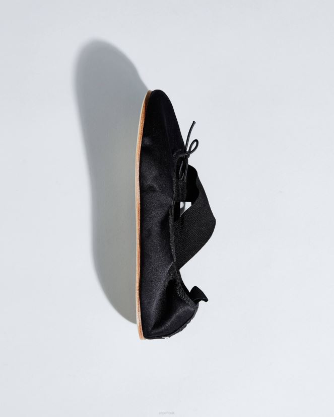 Women Repetto Black Gianna Ballerinas - Satin Footwear XDH8H019