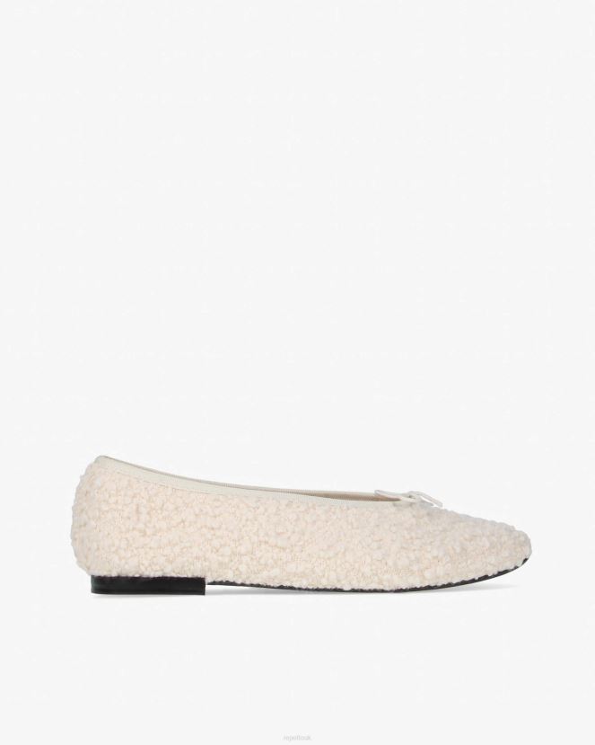 Women Repetto Coco White Lilouh Ballerinas - Shearling Footwear XDH8H040