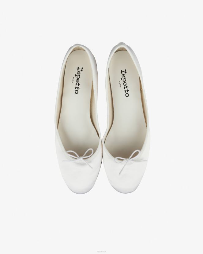 Women Repetto Ivory White Camille Ballerinas - Satin Footwear XDH8H082