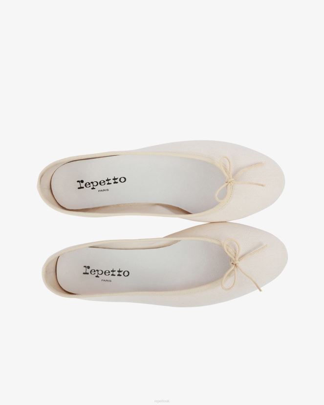 Women Repetto Linen Beige High Cendrillon Ballerinas - Vegan Footwear XDH8H0107