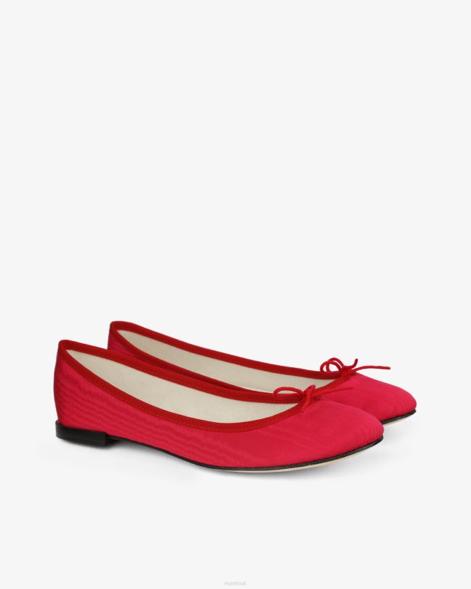 Women Repetto Raspberry Pink And Flammy Red Cendrillon Ballerinas - Satin Footwear XDH8H052