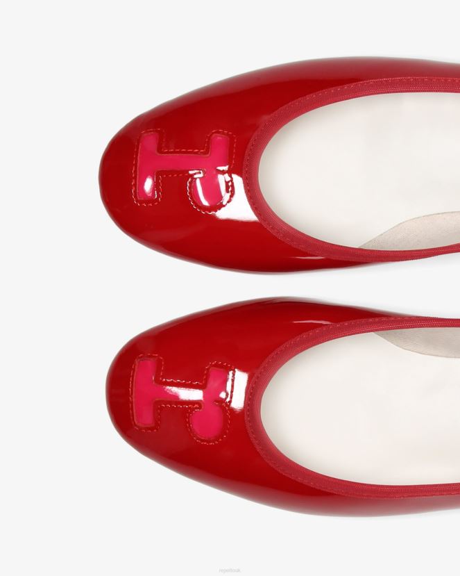 Women Repetto Raspberry Pink And Flammy Red Grenadine Ballerinas Footwear XDH8H0122