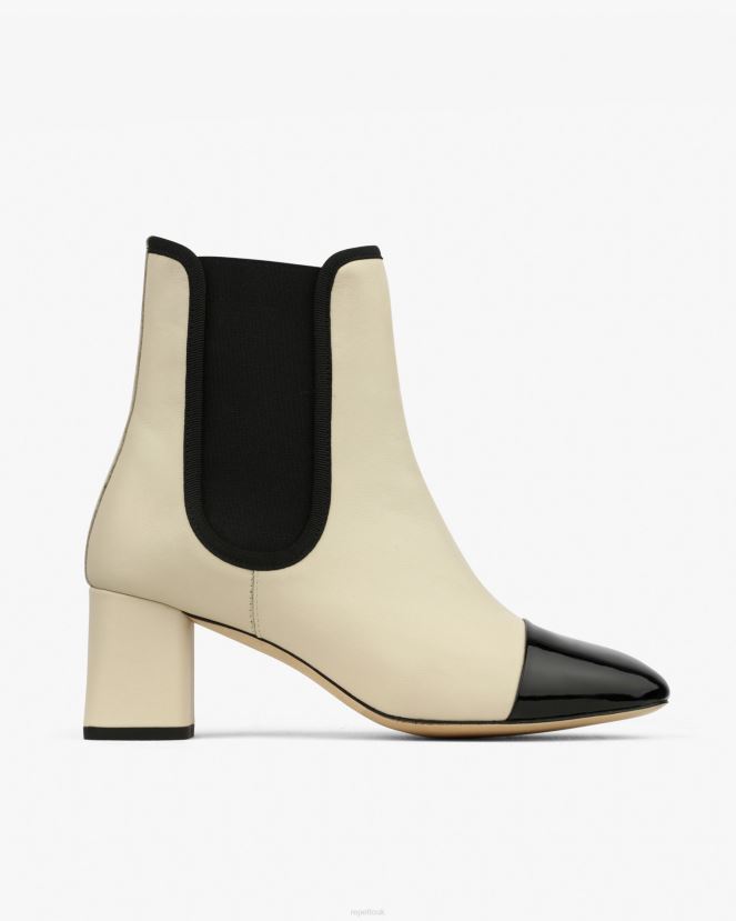 Women Repetto Swan Beige And Black Melissa Ankle Boots Footwear XDH8H0193