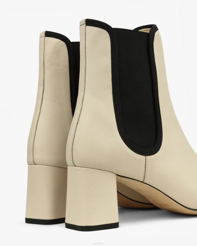 Women Repetto Swan Beige And Black Melissa Ankle Boots Footwear XDH8H0193