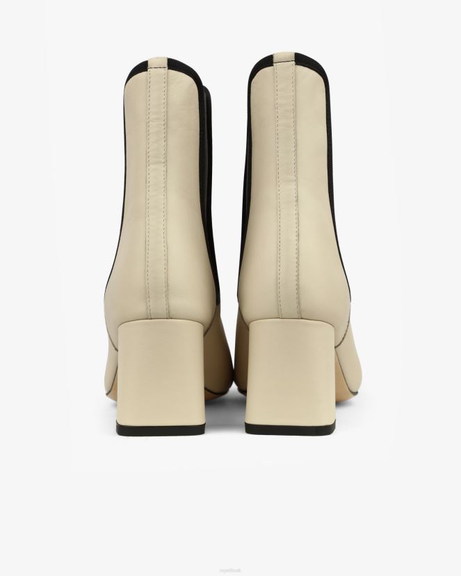 Women Repetto Swan Beige And Black Melissa Ankle Boots Footwear XDH8H0193